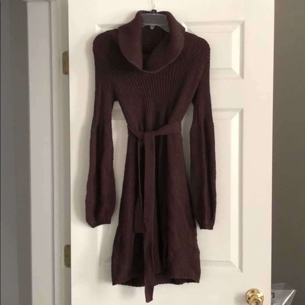 Warm knit cotton/acrylic chocolate brown dress
